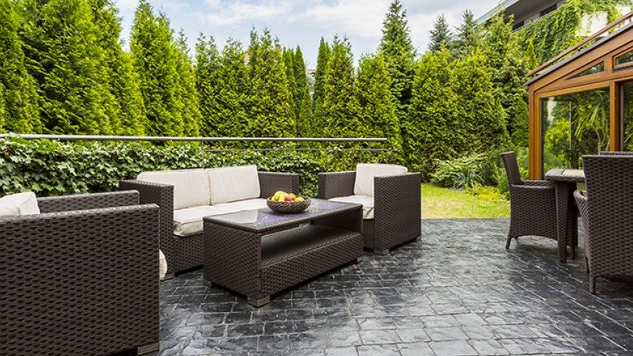 Tour de piscine — Béton décoratif matricé